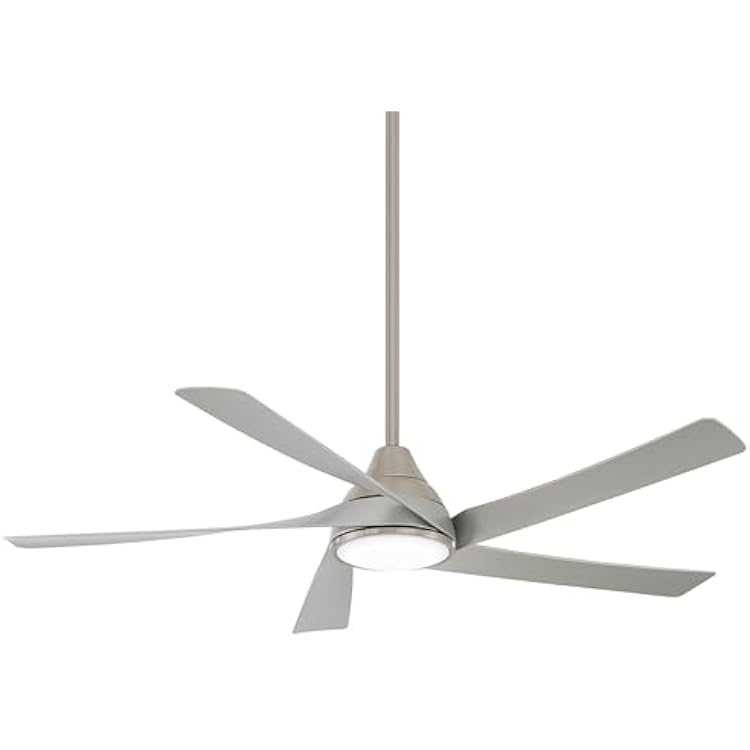 MINKA-AIRE F765L-BNSL Transonic 56 Inch Indoor LED Ceiling Fan with Brushed Nickel Finish and Silver Blades