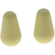 KAISH 2pcs Guitar 5 Way Pickup Selector Switch Tip Switch Cap Switch Knob for USA Stratocaster/Strat Aged White