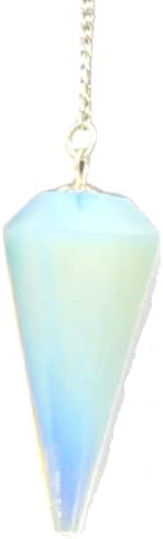 WholesaleGemShop Natural Gemstone Opalite Crystal Faceted Pendulum