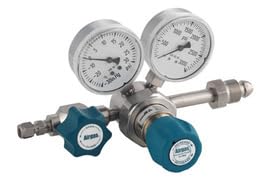 Airgas Two Stage Stainless Steel 0-30 psi High Purity Threadless Seat Cylinder Regulator
