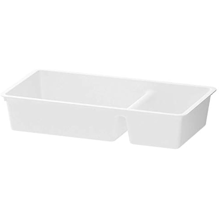 Ikea White Minimalist Storage Caddy, 33x17 CM, For Desk Accessories, Cosmetics, Beauty Items