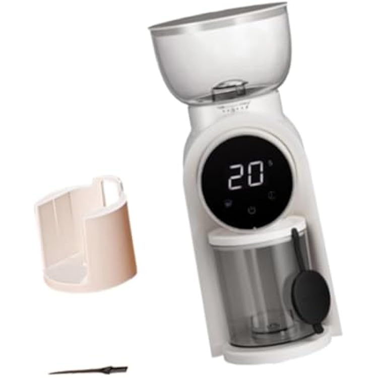 Electric Burr Coffee Grinder Burr Mill Grinder Multi Settings Intelligent Display Portable Espresso Coffee Grinding Machine, White