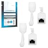 Litcessory RJ45 to 6-Pin Ethernet Cable Adapter for Philips Hue/Solo Lightstrip (4 Pack - Two Pairs, White - MICRO 6-PIN V4 / Solo Lightstrip)