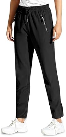 Stretch Pants for Women Over 50, Women's Ultra Stretch Ice Silk Comfort Casual Pants (Black (Straight),Medium)