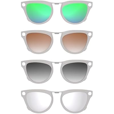 HIBLOKS 4Pcs Polarized Clip-on for Ray-Ban Meta Skyler & Gen 2 RW4010RW4014 52-20, Grey Frame Discoloration Clips for RayBan Skyler Protect Your Eyes, Cool and Fashion Silver, Grey, Brown, Green