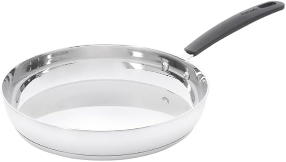 ProCook Gourmet Uncoated Stainless Steel Frying Pan - 28cm, Durable Heavy Duty Saute Skillet - Induction Safe Cookware