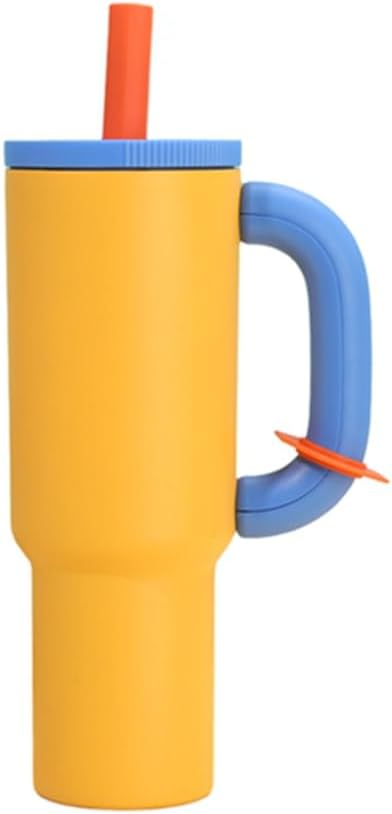Cold Brew Coffee Cup Ice Cup Large Capacity Chako Lab Water Bottle Thermal Mug Tumbler with Coffee Cup Yellow