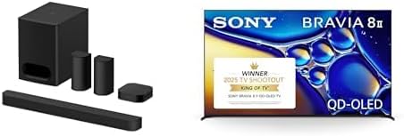 Sony BRAVIA Theater System 6 5.1ch Home Theater System with Rear Speakers BRAVIA 8 II 55-Inch QD OLED 4K Smart Google TV K-55XR80M2 Bundle
