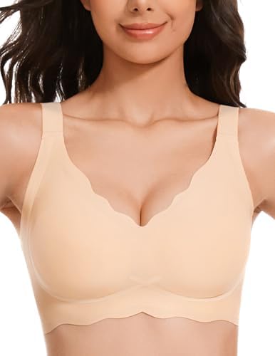 Wavy Wireless Bras for Women Push Up Bras Womens Seamless Bras No Underwire Comfort Bralettes Full Coverage Everyday Bra