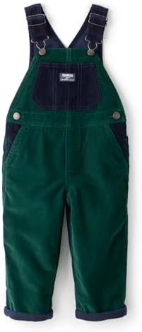 Oshkosh Boys Worlds Best Overalls, Green Corduroy, 2T