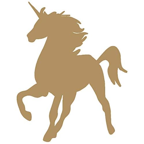 Unicorn Vinyl Decal - 5 Inches - for Cars, Trucks, Windows, Laptops, Tablets - Outdoor-Grade 2.5mil Thick Vinyl - Gold