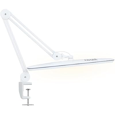 Neatfi XL 2,200 Lumens 20W LED Task Lamp 23 Ultra-Wide Head | 182 SMD LEDs | 4 Brightness Levels | 3 Light Modes | Eye-Caring, Glare-Free | Adjustable Arm White, CCT with Clamp