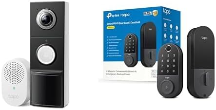 Tapo Front Door Security Bundle 2K Video Doorbell Camera + Smart Door Lock