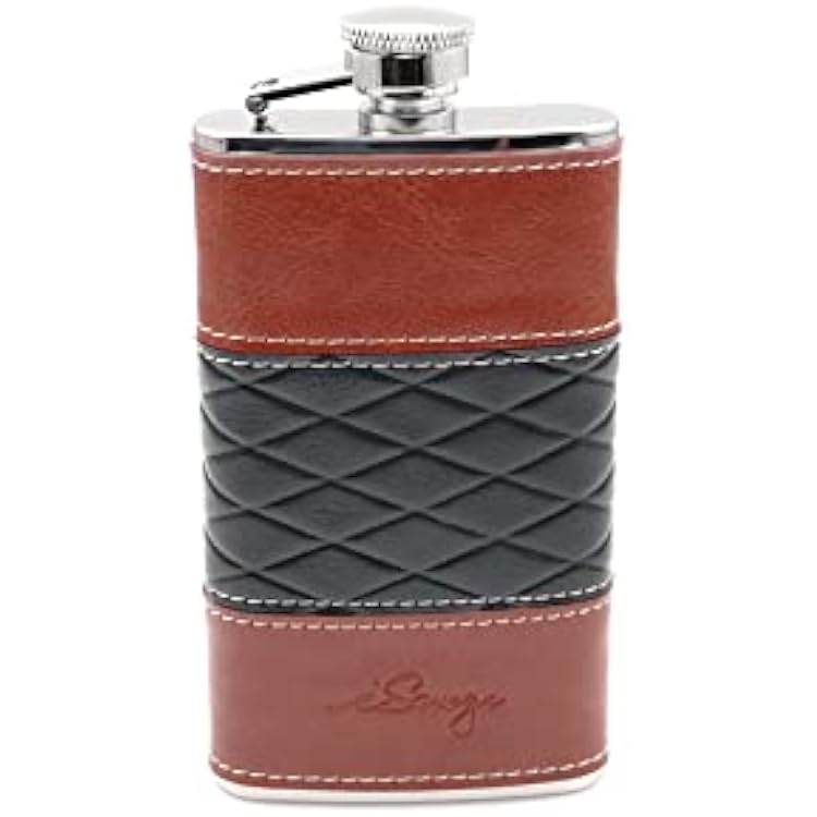 4oz Leather Wrapped Hip Flask-YM156