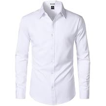ZEROYAA Men's Wrinkle Free Long Sleeve Dress Shirt Business Casual Modern Slim Fit Button Down Shirts for Wedding and Office