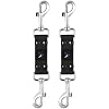 DEYACE Dog Collar Safety Clip, 2 Pack Waterproof Heavy Backup for Prong Collar, Dog Harness Collar Leash Connector (8-Inches, Black)