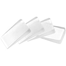 4 Pack Rubber Door Stop, Wedge Thin Door Stoppers for Bottom of Doors Clear Non-Scratching Doorstops Sturdy Stackable Doors Stops for Home Office School
