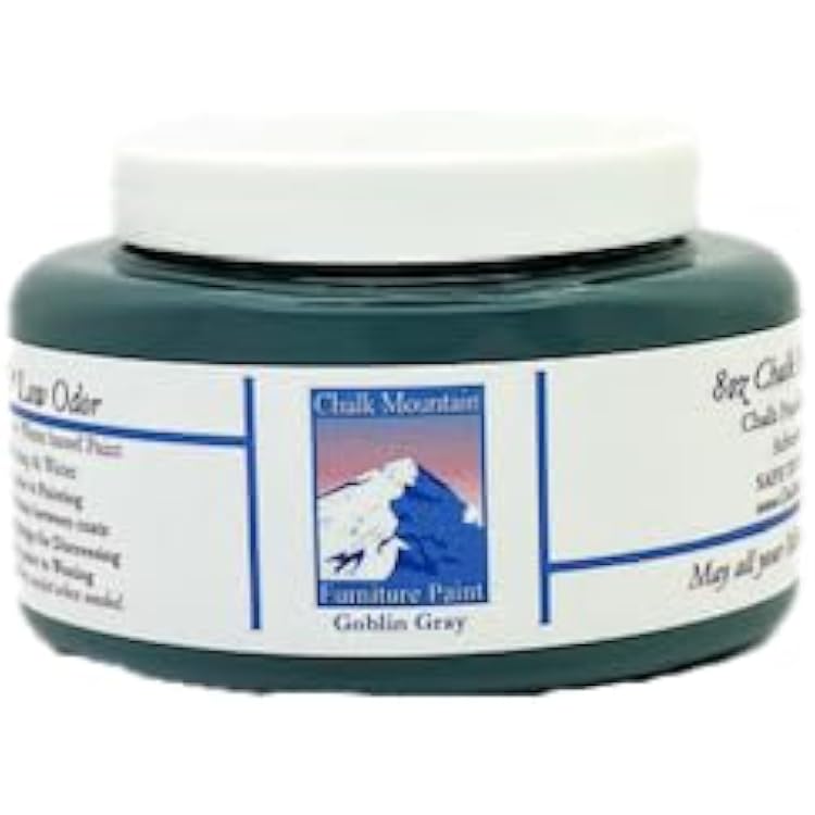 Quality Chalk Furniture Paint. Zero VOC and Low Odor. 54 Beachy and Earthy Colors. 8oz #53 Goblin Gray