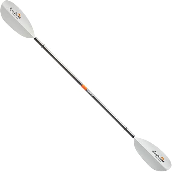 AQUA BOUND Manta Ray Hybrid 2-Piece Posi-LokTM Kayak Paddle - Carbon Shaft, Fiberglass-Reinforced Nylon Blades with Dihedral Design, Adjustable Offset, High-Angle Performance