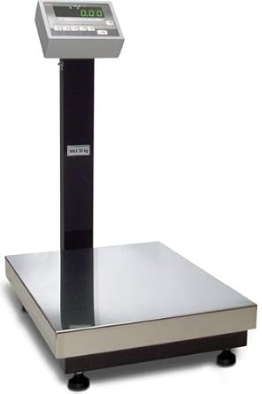 Floor Scale BA303 - Heavy Duty, 600lbs (300kg) Capacity x 0.2lb (100g) Readability, Stainless Steel Platform, RS232, LED Display