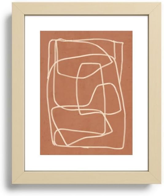 Society6 Abstract Line Art 22 Framed Art Print - Modern Wall Decor by Thingdesign - Framed Canvas, Work of Art with Gallery-Qualtity Ink, 8 X 10, Modern Maple