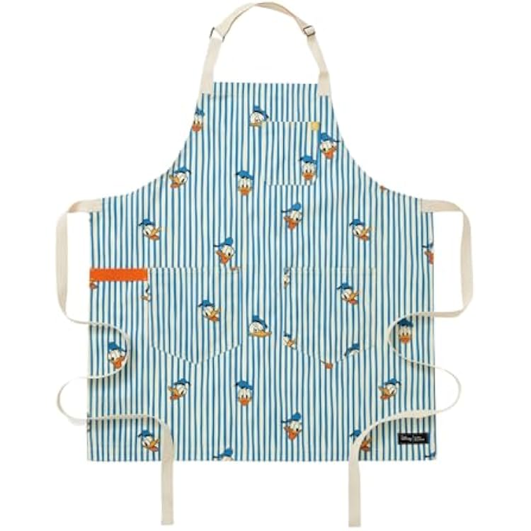 hedley & bennett Professional Chef Apron with Pockets & Adjustable Bib - For Cooking & Grilling, 12oz 100% Cotton Canvas, Donald Duck