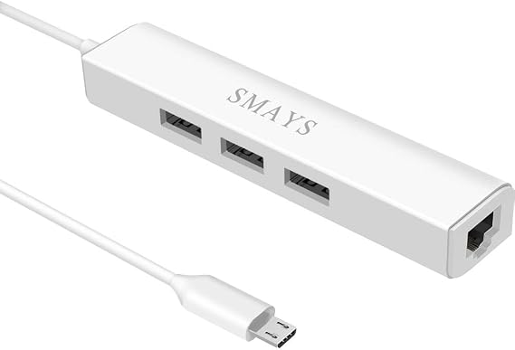 Micro USB Hub with Ethernet Adapter, OTG Cable for Fire tv Stick /4K /Cube