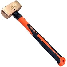 WEDO Copper Sledge Hammer 4lb, Club Hammer with Fiberglass Handle, Drilling Hammer, Crack Hammer, Die-Forge, Corrosion Resistant, DIN Standard, 16" Length