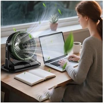 Portable Camping Fan, 20000mAh Rechargeable Misting Cooler With 3 Spray Modes, Remote Control, RGB Light, Foldable Desk Fan For Tent, Picnic, Emergency