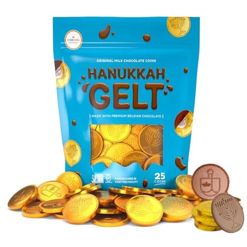 The Dreidel Company Candy Coins, Gold Hanukkah Gelt, 25 Coins