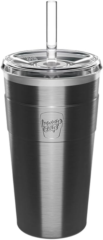 KeepCup Thermal Cold Cup - Insulated Stainless Steel Reusable Coffee Cup with Lid and Straw - 16oz/454ml - Nitro