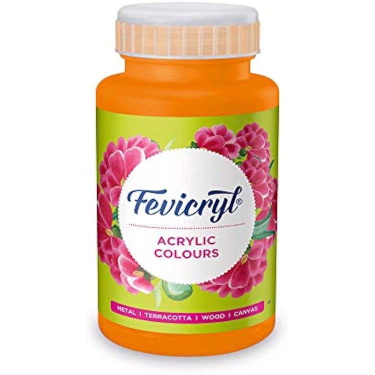 Pidilite Fevicryl Acrylic Colour 500 Ml, Neon Orange