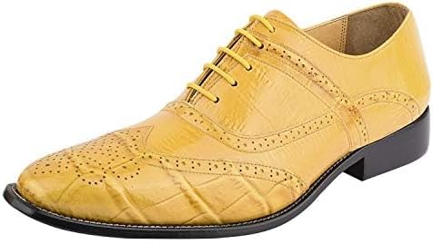 Mens Brogue & Plain Genuine Leather Animal Print Lace Up Oxford Dress Shoes