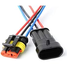 3 Sets Car Waterproof Electrical Connector,18 AWG 3 pin Plug Auto Electrical Wire Connectors Marine for Car, Truck, Boat, and Other Wire Connections.(3 Sets)