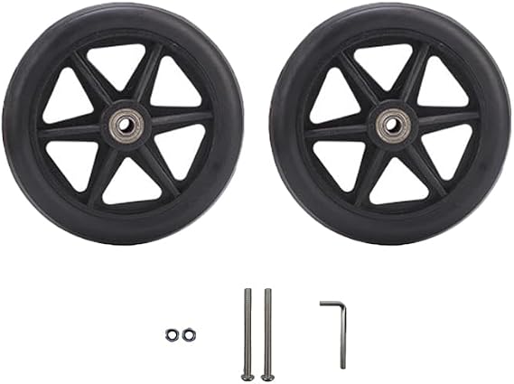 2PCS Black 8" Universal Wheelchair Anti-Slip Wheel Casters