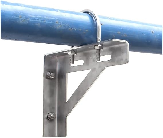 Primst Heavy Duty L Bracket, Stainless Steel Wall Mount Ceiling Mount Pipe Support Bracket, Triangular Bracket Clamp for Pipe, Tube or Rod Fixing (2.48inch(63mm))