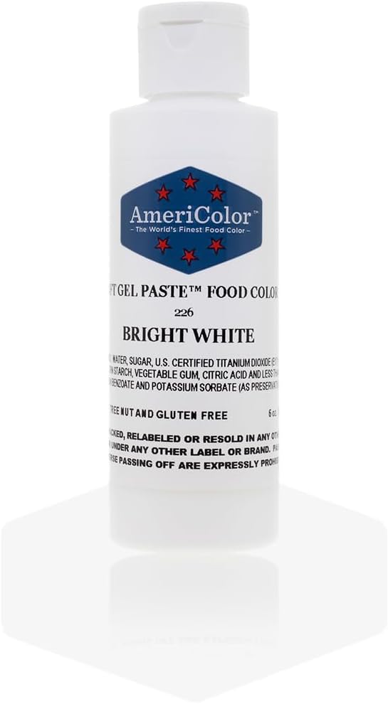 AmeriColor Soft Gel Paste Food Color, 6-Ounce, Bright White