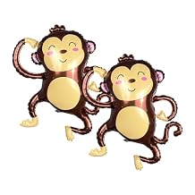 Foil Helium Adorable Shaped Jungle Safari Animal Balloons for Wildlife Theme Birthday Supplies Party Decorations(2 pieces)