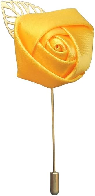Gentleman's Suit Flower Brooch Handmade Lapel Pin Boutonniere Stick Corsage Accessory Multicolor Rose Satin Tuxedo Groom Wedding Banquet Party