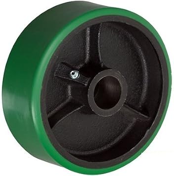 8" X 2" Green Polyurethane ON CAST Iron CORE - 1,400 LBS Cap - Replacement Caster Wheel