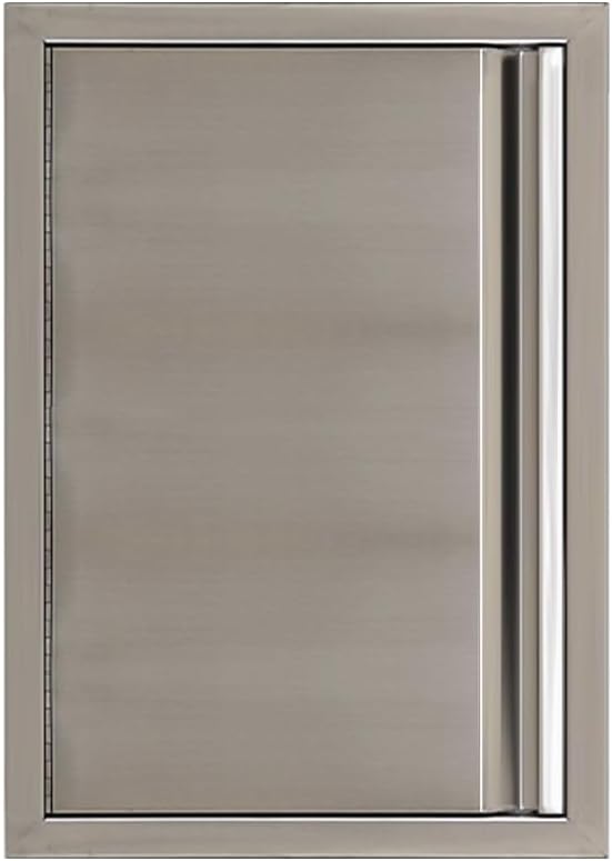 Outdoor Kitchen Doors, 17" W x 24" H Stainless Steel Outdoor Kitchen Doors, Flush Mount BBQ Access Door with Handle for Outdoor Kitchen, BBQ Island, Grilling Station