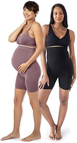 Kindred Bravely Bamboo Seamless No Rub Maternity Shorts 2 Pack BlackTwilight, Large