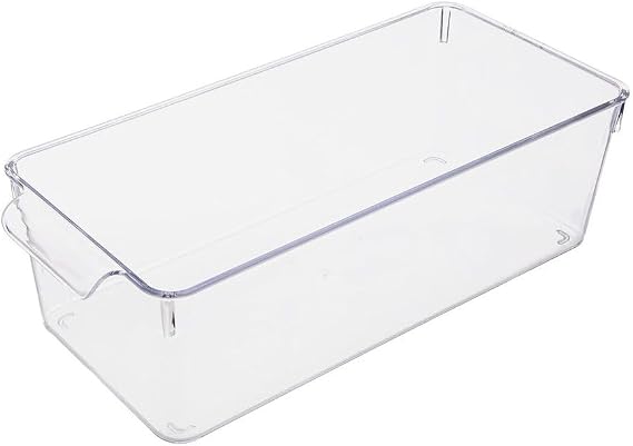 Deconox 1 Piece Unbreakable Ultra Durable Refrigerator Organizer Box Transparent - Medium Pantry Organizer (14cm*32.5cm*10cm)