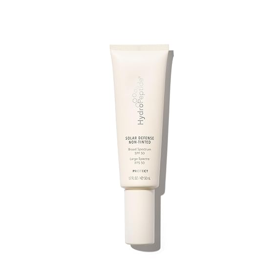HydroPeptide Solar Defense Non-Tinted Mineral Sunscreen SPF 50, 1.7 oz | Broad-Spectrum SPF 50 Protection, Moisturizes, Antioxidant Defense & Guards Against Photoaging, Non-Tinted Mineral