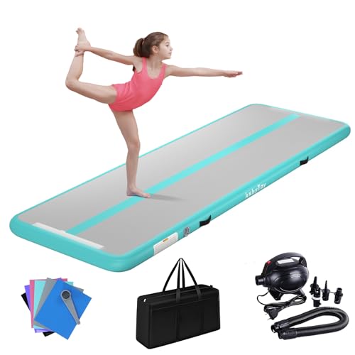 Air Mat Tumble Track 4 inches Thickness Inflatable Gymnastics Mat for Home UseTrainingCheerleadingYoga 10131620ft with Electric Air Pump