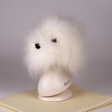 OPAWZ Model Dog Head Wig, White, 10 cm, Synthetic Fiber, Dog Grooming Wig