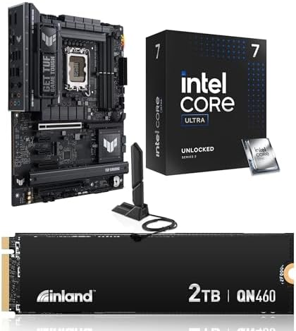 Micro Center 3 in 1 Combo: Intel Core Ultra 7 265K Procesor w/Asus Tuf Gaming Z890-Plus WiFi Motherboard and Inland QN470 2TB NVMe SSD