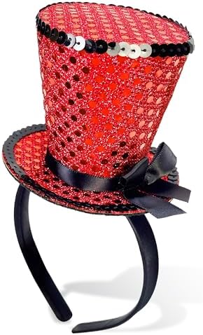 Red Mini Top Hat Headband for Women