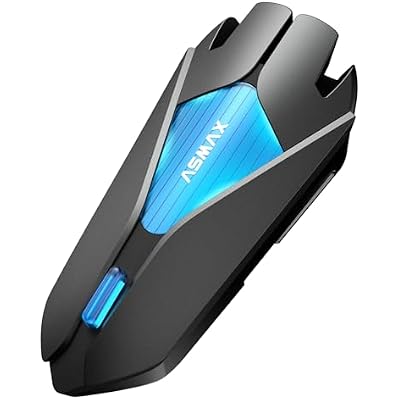 ASMAX Z1 Motorcycle Bluetooth Headset, 10 Riders Mesh Helmet Communication System, V5.3 with Audio MultitaskingMusic SharingSmart Voice ControlFOTA Update, 5mi Intercom for SnowmobileSki, 1 Pack
