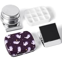 Portable Mini Tin Box 12-Well Empty Watercolor Palette Paint Mixing Tray is a Small Storage Travel Kit with Magnetic Clip and Oil Pot,Making it Perfect for Outdoor Sketching and DIY Painting.Cats